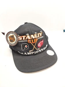 NWT Rare 1997 NHL Stanley Cup Championship Cap Black Hat Flyers Detroit Philly - Picture 1 of 13