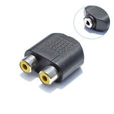 3.5mm Female to Dual 2 RCA Female Jack Y Splitter Audio Adapter Converter AUX