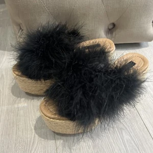Topshop Feather Wedges UK4 37 - Picture 1 of 5