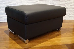 Echtleder Hocker aufklappbar mit Stauraum SitzHocker Rindsleder Sitzwürfel 75x55 - Bild 1 von 7