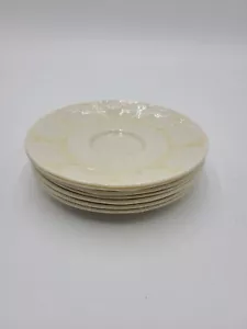 VTG. Belleek Saucers Yellow Luster Shell Pattern - Picture 1 of 6
