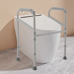Toilet Surround Frame Bathroom Seat Frame Toilet Safety Support Bar Foldable - Picture 1 of 24