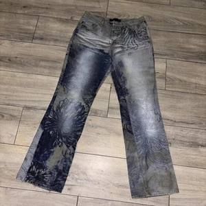RARO Jeans Svasati Just Cavalli Over Flower Stampato Denim Uomo Taglia:34/48 Vintage - Foto 1 di 22