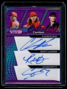 2024 Leaf Vivid Chase Burns Rhett Lowder Chase Petty Combos Auto Purple 2/2 - Picture 1 of 2