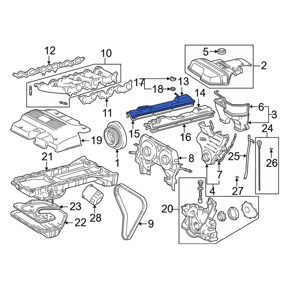 For Lexus GS300 1999-2005 Lexus 1120246033 Right Engine Valve Cover - Изображение 1 из 2