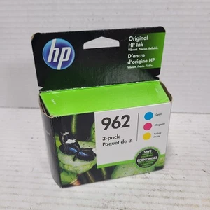 HP 962 3 Pack Ink Cartridges Cyan Magenta Yellow Color EXP 10/21 - Photo 1/7