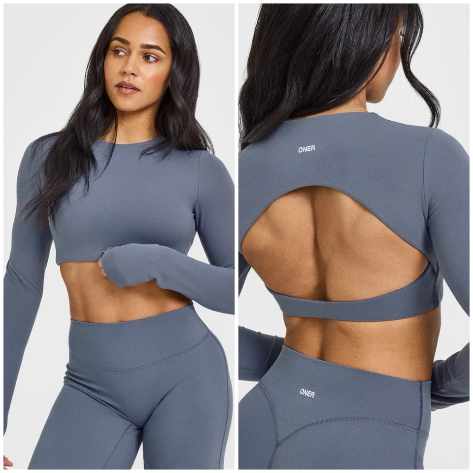 NUEVO Top Oner Active SoftMotion™ Manga Larga Medio con Logo Blanco Grande Azul 44.95 Foto 1 de 4