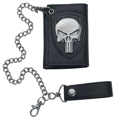 Bioworld Marvel The Punisher Skull Logo Mens Biker Chain Wallet,Black,One Size - Image 1 of 4
