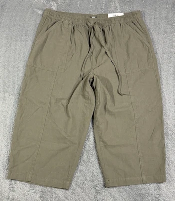 Pantalones capri para mujer Style & Co XL color oliva drab tiro medio recto nuevos con etiquetas Foto 1 de 4