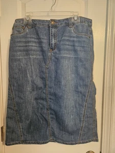 Christopher & Banks Damen Denim Midirock Größe 10 Stretch, unterhalb des Knies - Bild 1 von 5