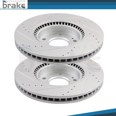 Front Drill Brake Rotors For Hyundai Sonata Tucson Kia Optima Sportage Forte V6 - Image 1 of 4