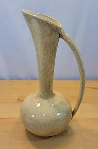 Vintage Retro Stil Vase hellbraun gesprenkelte Glasur Krug Keramik MCM 10,5” x 5,5” - Bild 1 von 9