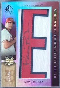 2007 SP Authentic BRIAN BARDEN Rookie By The Letter AUTOGRAPH “E” Gold #/75 - Picture 1 of 2