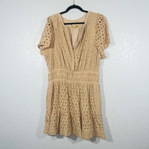 Anthropologie Mini Abito Marrone Somerset Occhiellato Taglia 3X - Foto 1 di 9
