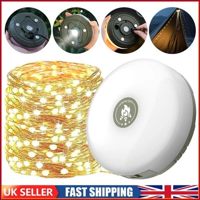 10M Portable Camping String Lights Retractable USB Rechargeable Lamps Waterproof - Image 1 of 4