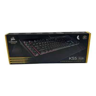 Corsair K55 RGB Wired Gaming Keyboard - Black New Open Box RGP0031 - Image 1 of 3