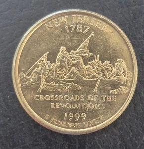 Gold Plated ~ 1999P ~ New Jersey State Quarter - Picture 1 of 2