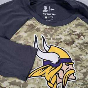 Minnesota Vikings Nike On Field Salute To Service Mens Medium 3/4 Sleeve Shirt - Imagen 1 de 9