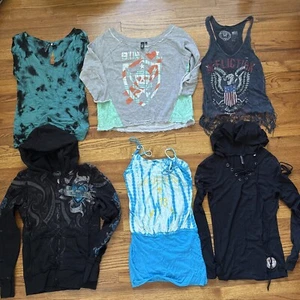 Lot of 6 Affliction & Sinful by Affliction Vintage Size S-M #5 - Picture 1 of 24