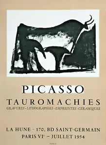Pablo PICASSO "Tauromachies" 1954 Lithographic poster limited edition - Imagen 1 de 1