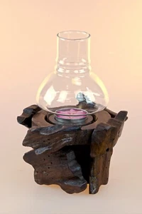 Wurzelholz Windlicht Teelichthalter Massivholz Teak Kerzenständer Dekoration - Bild 1 von 8