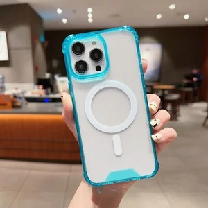 Clear Magnetic Case 4-Corner Rugged Cover For iPhone 16 15 Pro Max 14 13 12 11 - Picture 1 of 16