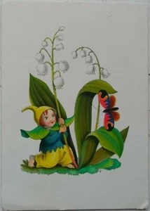 SMALL BOY Costume NATURE Butterfly Invitation Flowers Colour PC Switzerland 1932 - Picture 1 of 2