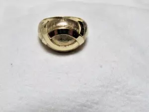 Vintage Firmado Prometida Oro Amarillo 14k Amor Nudo ¿O? Anillo Cúpula Talla 7 - Imagen 1 de 10