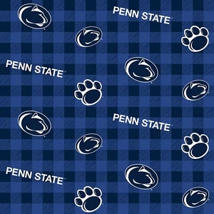 Tela de algodón a cuadros con logotipo de los Nittany Lions BTHY NCAA por 1/2 yarda - Imagen 1 de 2