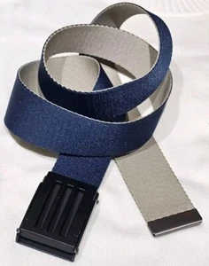 New! UNDER ARMOUR-Navy/Tan Nylon Twill, Mens Reversible Sports Belt-(up to 36) - Picture 1 of 5