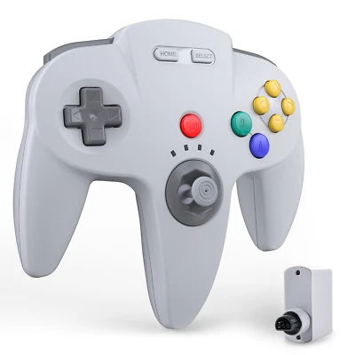 2.4G Wireless N64 Controller Rechargeable Gamedpad w/Rumble Pak for Nintendo 64 - Image 1 of 4