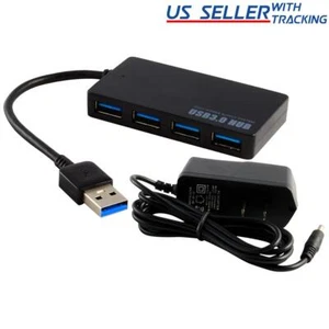 Concentrador USB 3.0 de 4 puertos alimentado 5 Gbps portátil compacto para PC Mac computadora portátil de escritorio - Imagen 1 de 3