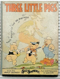 1933 Three Little Pigs From The Walt Disney Silly Symphony Hardcover Illust. 62p - Foto 1 di 12