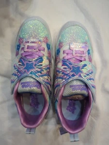 Sketchers Magical Wings Collection Girls Size 2, Wings light Up, Light Blue/Lave - Picture 1 of 11
