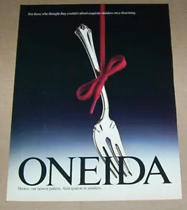 1987 print ad - Oneida Anticipation silverware tableware shoestring Advertising - Picture 1 of 1