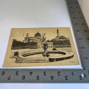 Postcard Italy Florence Cathedral Boboli Gardens Postmarked 1954 50E-881U - Foto 1 di 2