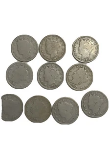 Assorted Lot V Nickels 10 US Coins - Picture 1 of 2