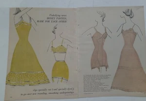 1955 women's girdle bra slip fashion illustration Vanity Fair Tru balance ad - Picture 1 of 2
