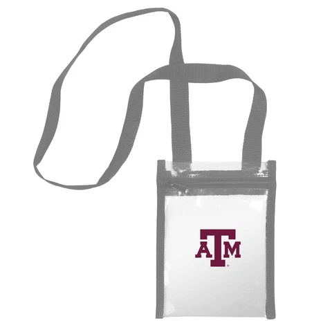Texas A&M Aggies CLEAR Crossbody Tote Bag Purse Stadium Security Approve 8" x 6" Cover