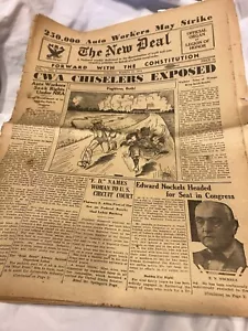 The New Deal Newspaper March 24, 1934- CWA Chiselers Exposed : Politics, Busines - Picture 1 of 10