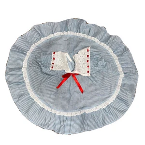 Vestido Vintage Roanna Jacquel 12 Mo Bebé Niñas Azul Blanco Cinta Círculo Completo EE. UU. - Imagen 1 de 7