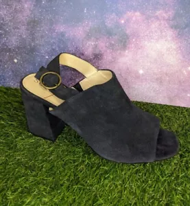 Sole Society Zuma Blue Suede Peep Toe Ankle Pumps Heels Womens Shoes Size 10 - Picture 1 of 10