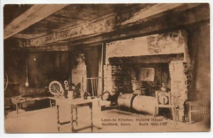Lean-to Kitchen Hyland House Guilford CT Built 1660-1720 DB Postcard Unposted - Picture 1 of 11