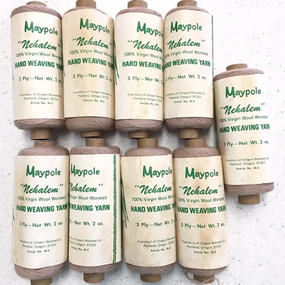 Maypole Nehalem Hilo de Tejido a Mano Lana Virgen Worsted Lote de 9 Madejas Rubio Beige Foto 1 de 4