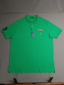 Polo Ralph Lauren Men's Tall 4XL 4XLT Green Triple Pony Mesh Polo Shirt - Picture 1 of 11