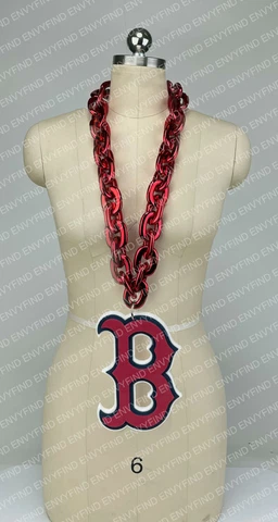 New MLB BOSTON RED SOX RED Jumbo Big Fan Chain Necklace Foam MI USA Cover