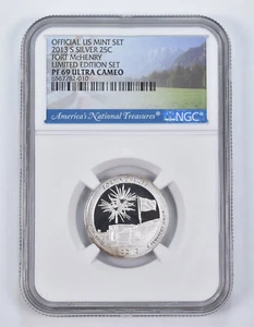 2013-S Silver PF69 ANT Fort McHenry Quarter Limited Edition NGC - Picture 1 of 5