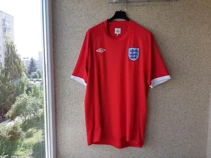 Camiseta de Fútbol Inglaterra Visitante 2010/2012 Camiseta Umbro Fútbol Rojo Camiseta De Colección  - Imagen 1 de 7
