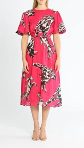 Leo Lin Wild Horses Print Cut Out Dress Pink Size 10 AU Preloved - Bild 1 von 7