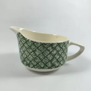 DE COLECCIÓN ROYAL CHINA EE. UU. CREMA RYL303 - CESTA A CUADROS TEJIDA VERDE MCM Mid Century - Imagen 1 de 5
